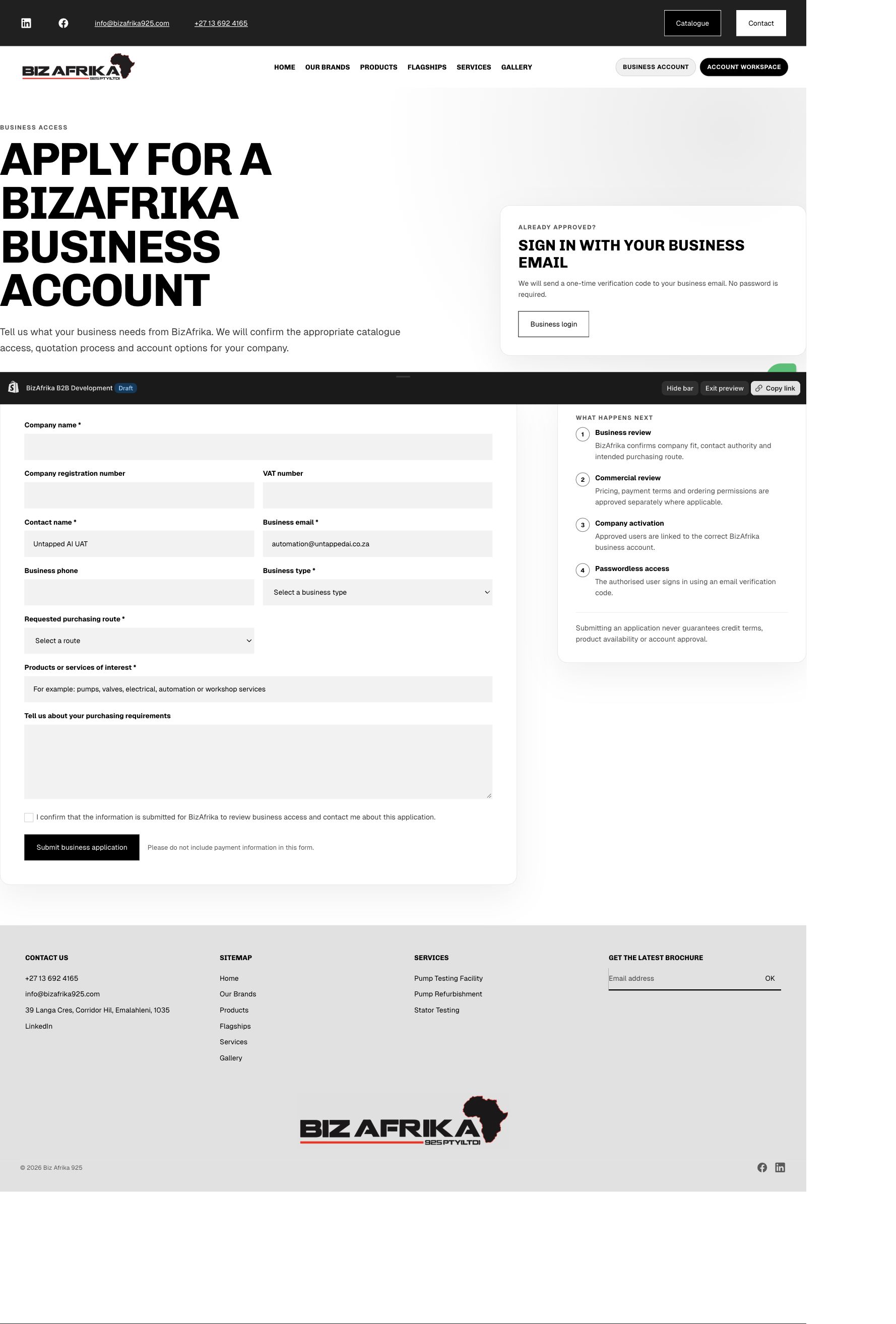 BizAfrika business application preview